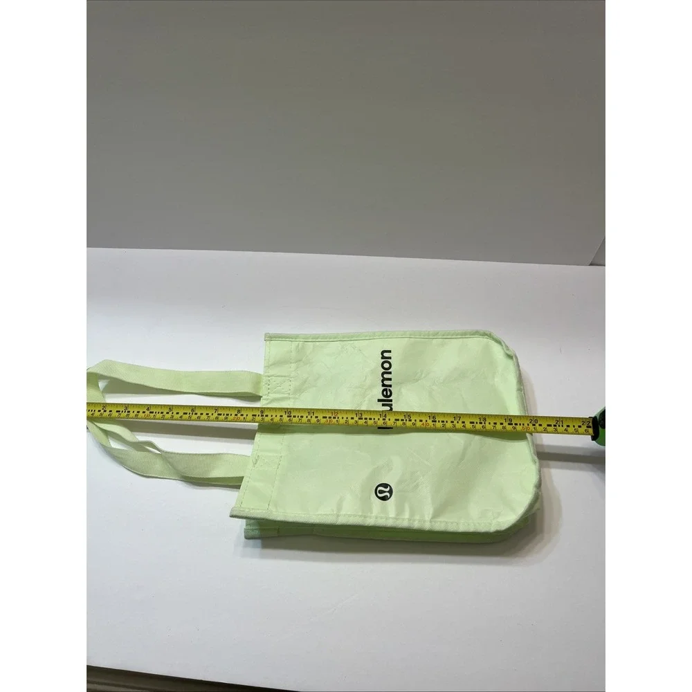 Lululemon Reusable Bag Light Mint Green Handles Snap Closure 9 X11